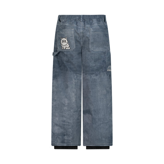 Gray Jeans Snow Pants