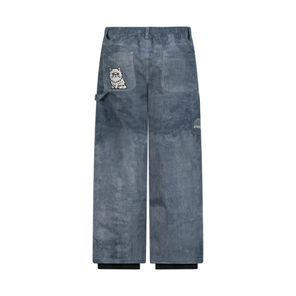 Gray Jeans Snow Pants